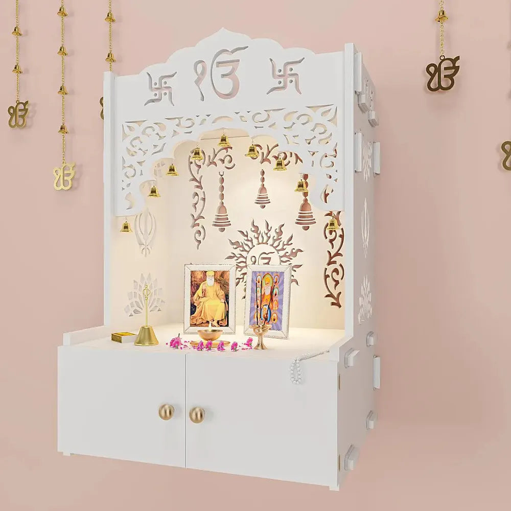 Ek Onkar Wall Temple with Shelf & Focus Light