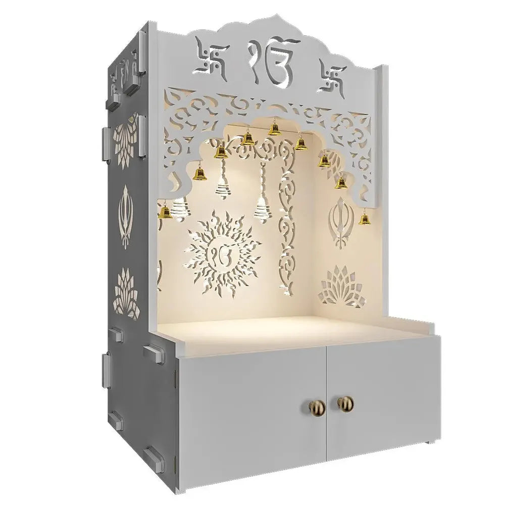 Ek Onkar Wall Temple with Shelf & Focus Light