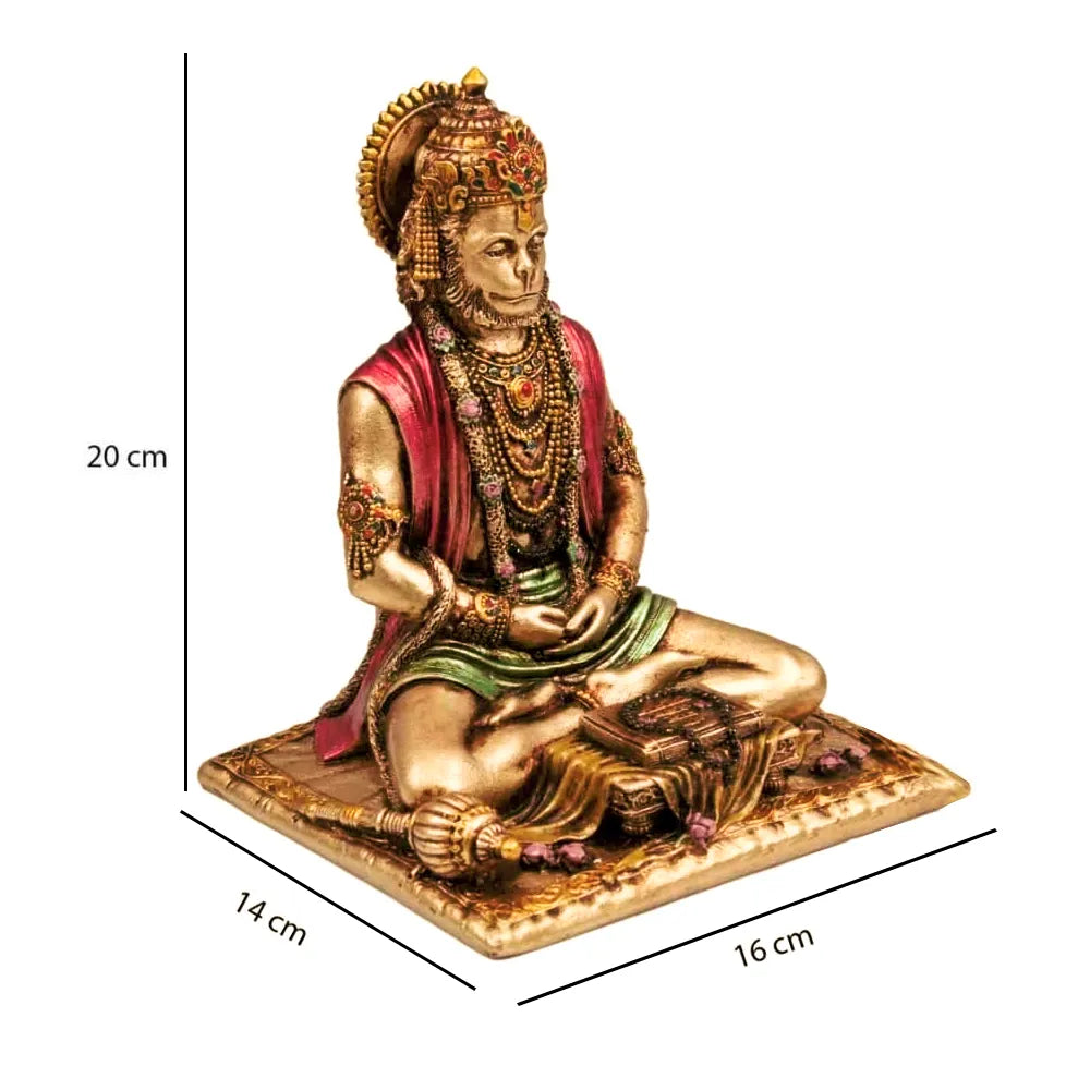 Highly Detailed Meditating Lord Hanuman Idol