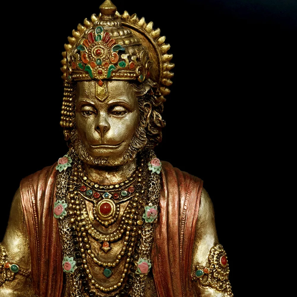 Highly Detailed Meditating Lord Hanuman Idol