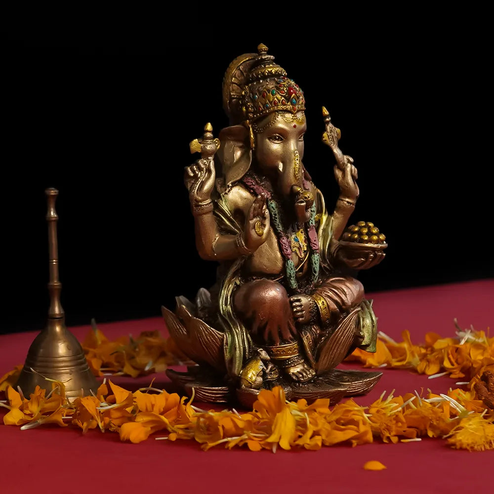 Lotus Ganesha Idol