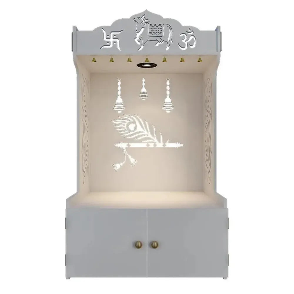 White Mor Pankh Temple with Light & Shelf