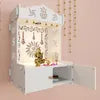 White Temple with Wooden Shelf