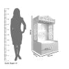 White Wooden Home Mandir with Shelf & LED Light