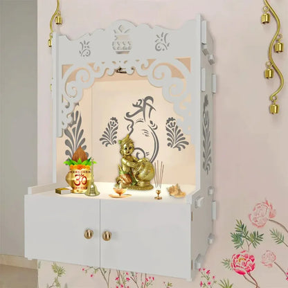 Ganesh Wooden Temple with Focus Light