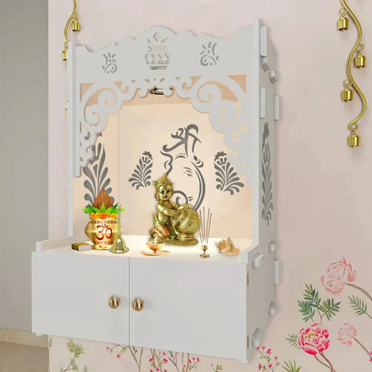 Ganesh Wooden Temple with Focus Light
