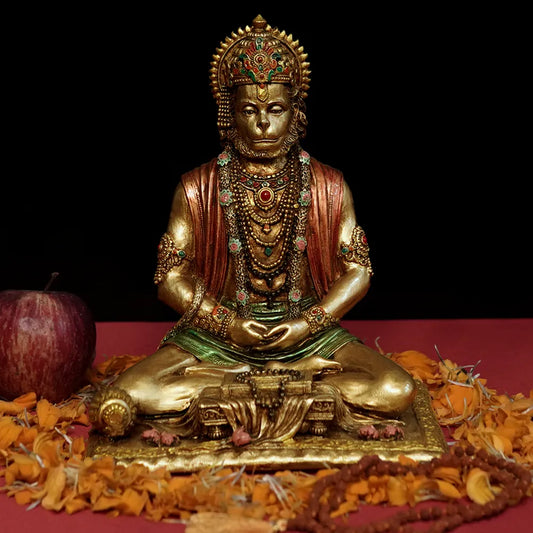 Highly Detailed Meditating Lord Hanuman Idol