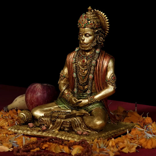 Highly Detailed Meditating Lord Hanuman Idol