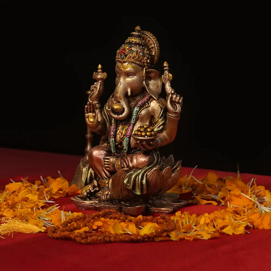 Lotus Ganesha Idol