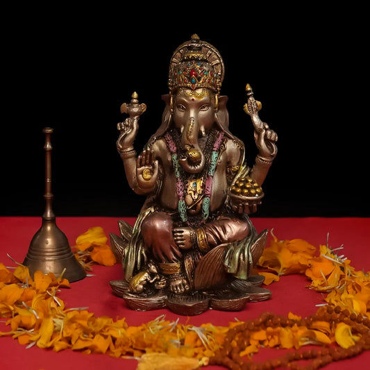 Lotus Ganesha Idol