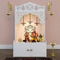 Lotus Pattern MDF Wood Temple with Spacious Shelf