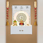 Om Chakra White Temple with Light & Shelf
